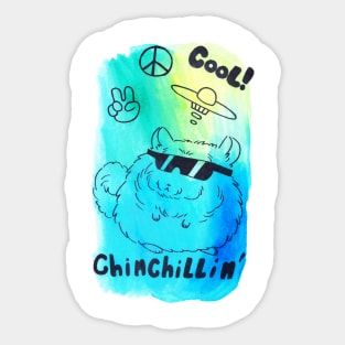 Cool Watercolor Chinchilla Sticker